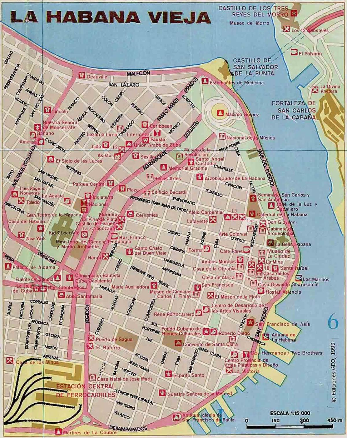 die ou Havana, Kuba kaart