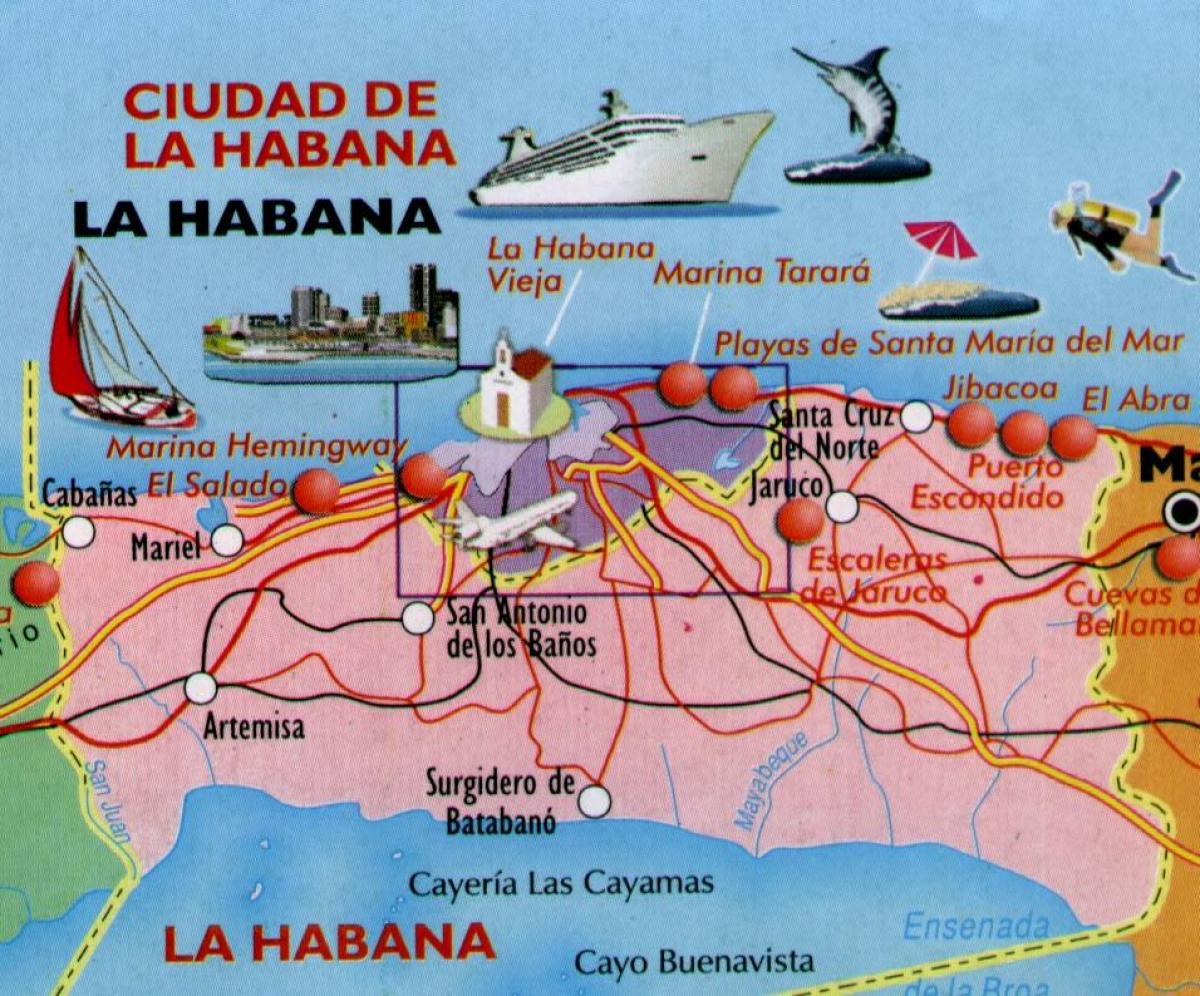 kaart van Havana strande
