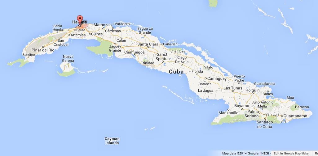 kaart van Havana wêreld